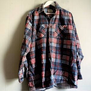 Saugatuck Dry Goods Co Vintage 90s Grunge Flannel Shirt Red Blue XL